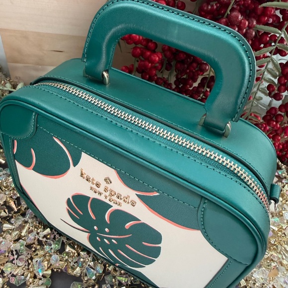 Kate Spade New York Traveler Trunk Crossbody Bag with Monstera Leaves Print - Picture 4 of 12